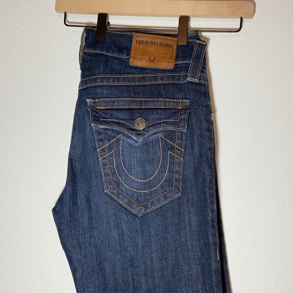 True Religion Other - True Religion Dark Wash Geno Men's Slim Leg Jean with Gold Stitching Size 31